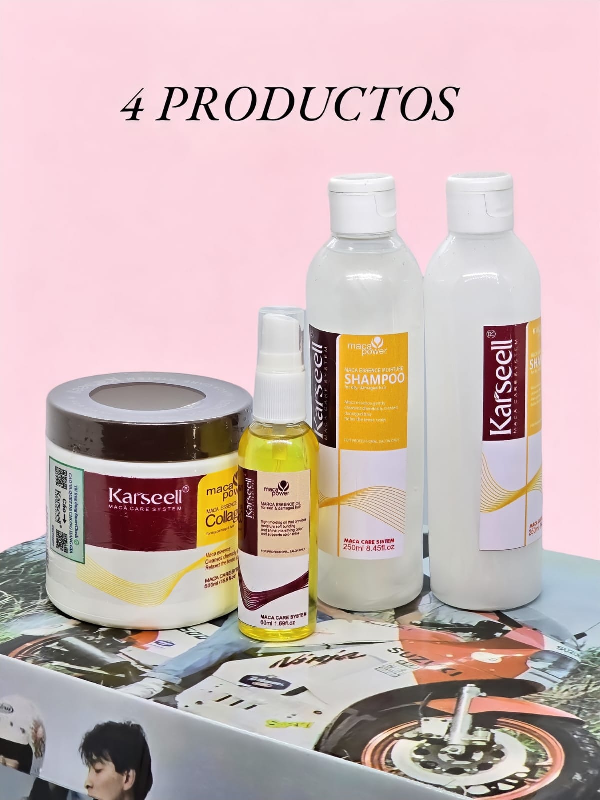 Mascarilla Capilar Karseell+Shampoo Karseell+Aceite reparador Karseell+Acondicionador karseell: Renueva y Revitaliza tu Cabello!